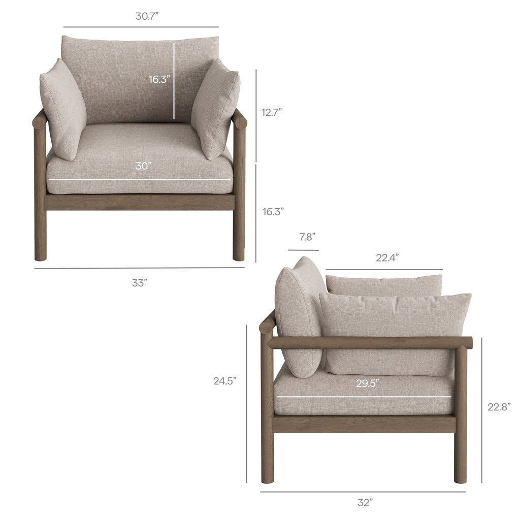 Ensemble de mobilier d'extérieur 5 pièces en teck Eleni