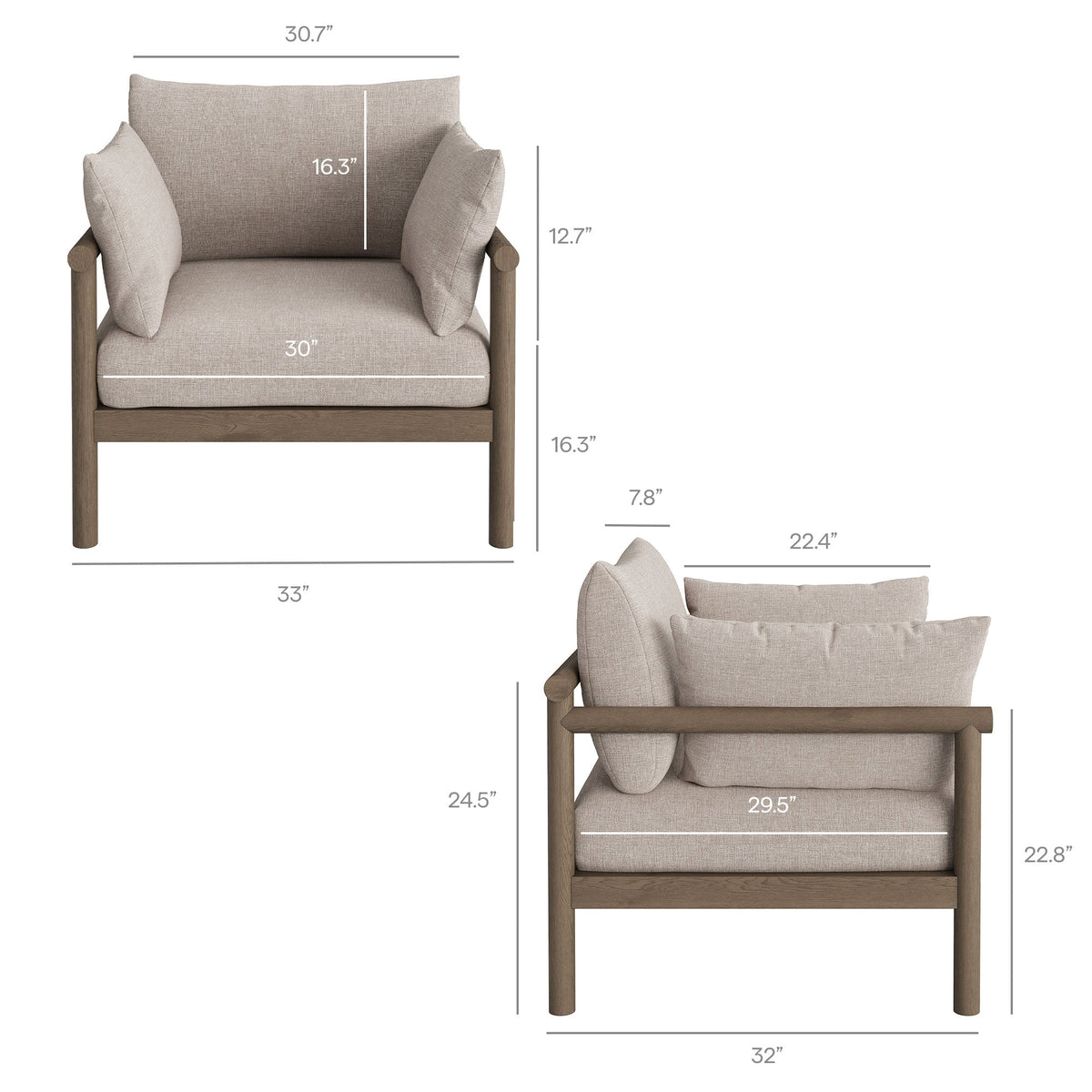 Ensemble de mobilier d'extérieur 5 pièces en teck Eleni