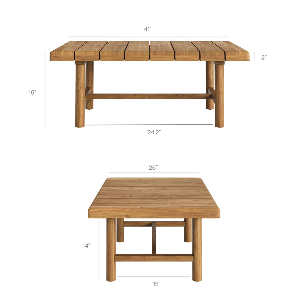 Ensemble de canapé d'extérieur 4 pièces en bois de teck Eleni