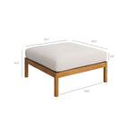 Ensemble causeuse et pouf d'extérieur en teck 2 pièces Eleni