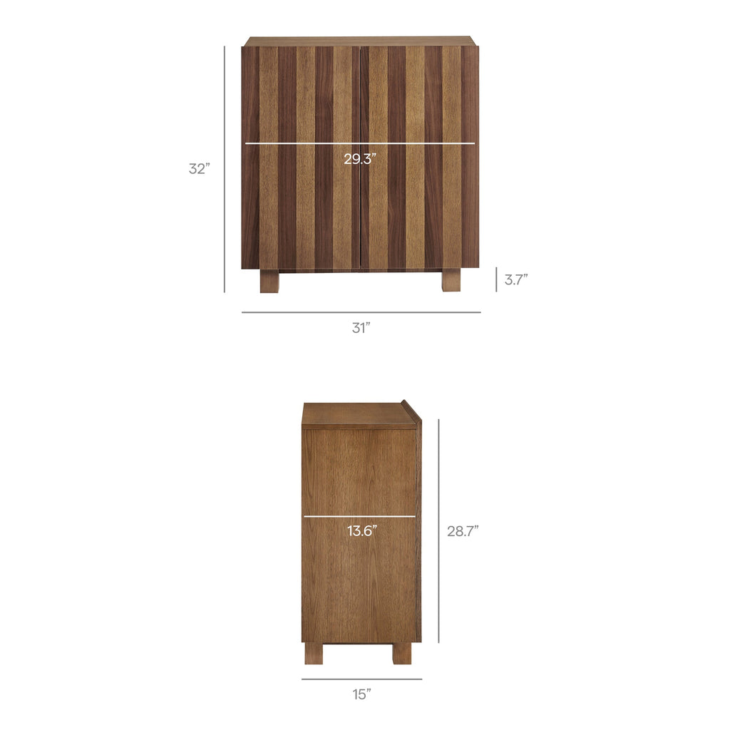Commode d'appoint 2 portes rayée Kline