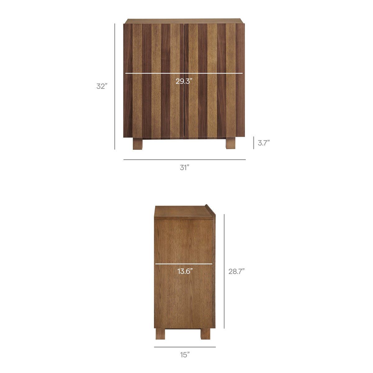 Commode d'appoint 2 portes rayée Kline