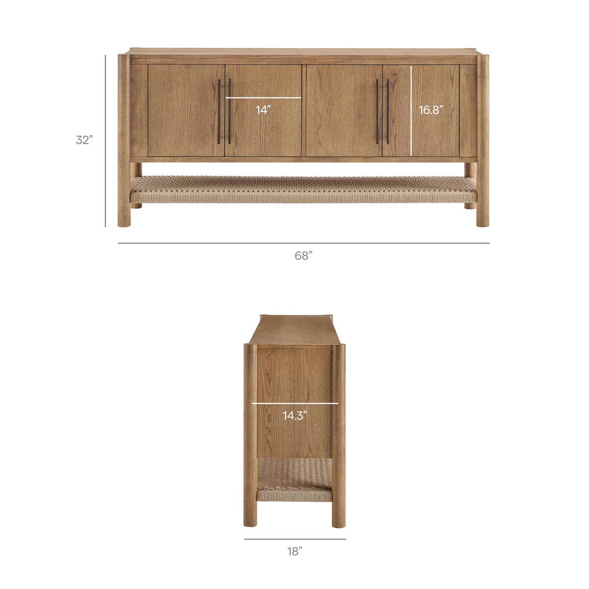 Bahut en bois à 4 portes Taschen