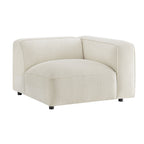 Fauteuil modulaire d'angle droit rembourré en tissu bouclé Auren Lattice