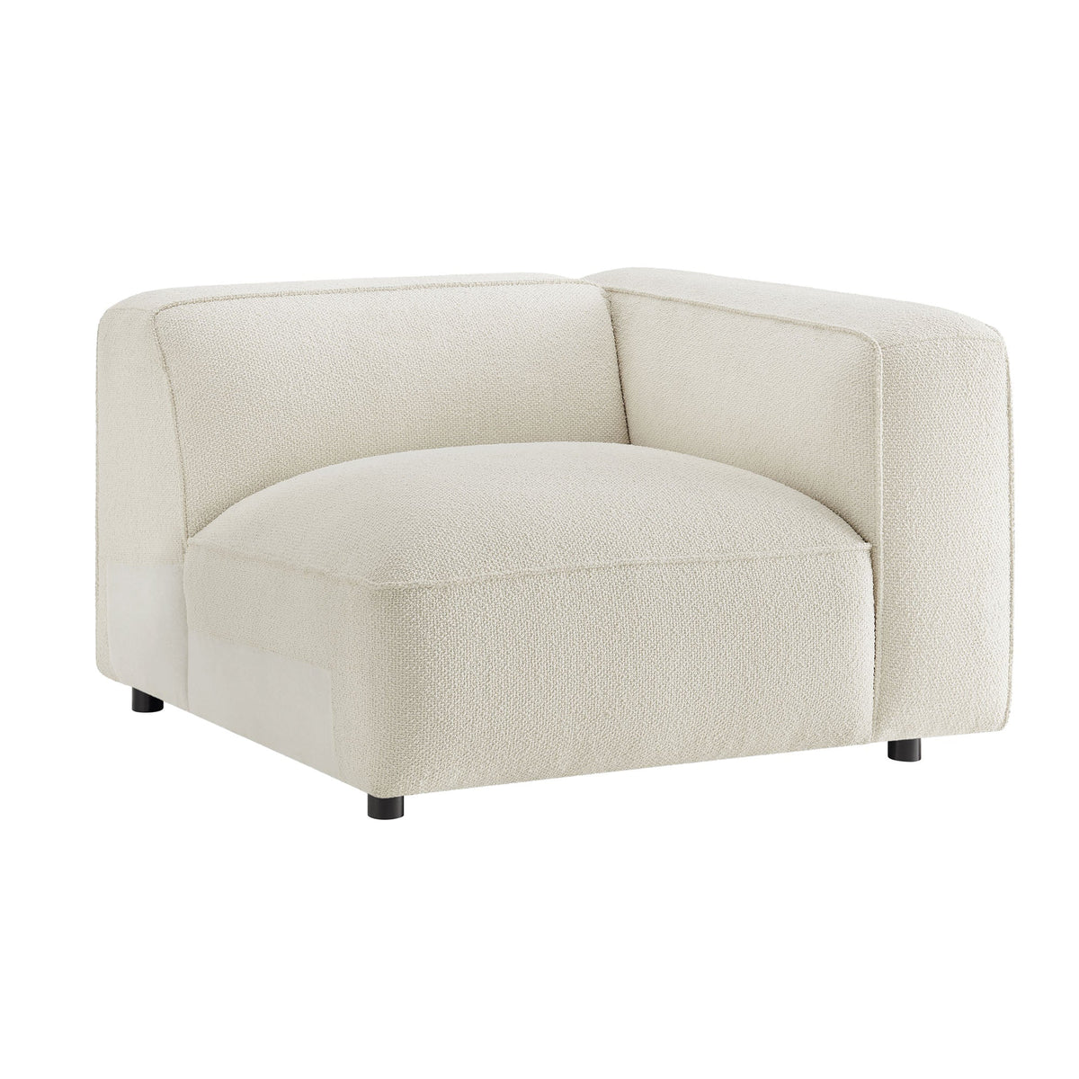Fauteuil modulaire d'angle droit rembourré en tissu bouclé Auren Lattice