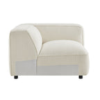 Fauteuil modulaire d'angle droit rembourré en tissu bouclé Auren Lattice