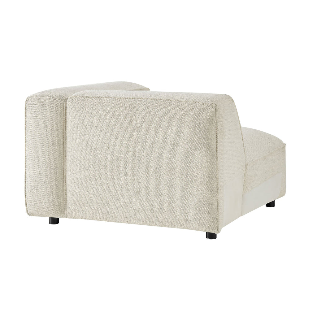 Fauteuil modulaire d'angle droit rembourré en tissu bouclé Auren Lattice