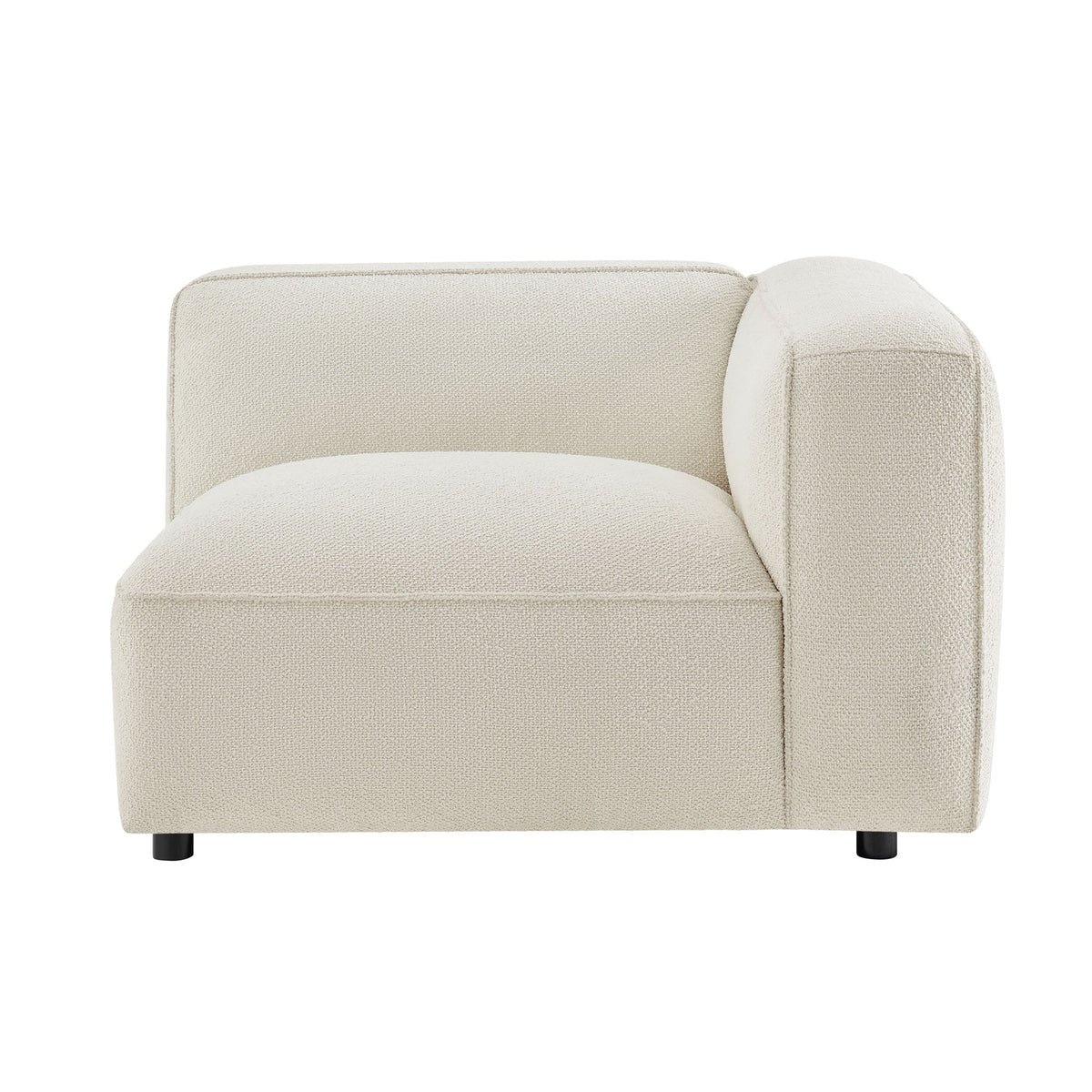 Fauteuil modulaire d'angle droit rembourré en tissu bouclé Auren Lattice