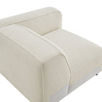 Fauteuil modulaire d'angle droit rembourré en tissu bouclé Auren Lattice
