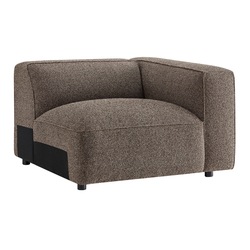 Fauteuil modulaire d'angle droit rembourré en tissu bouclé Auren Lattice