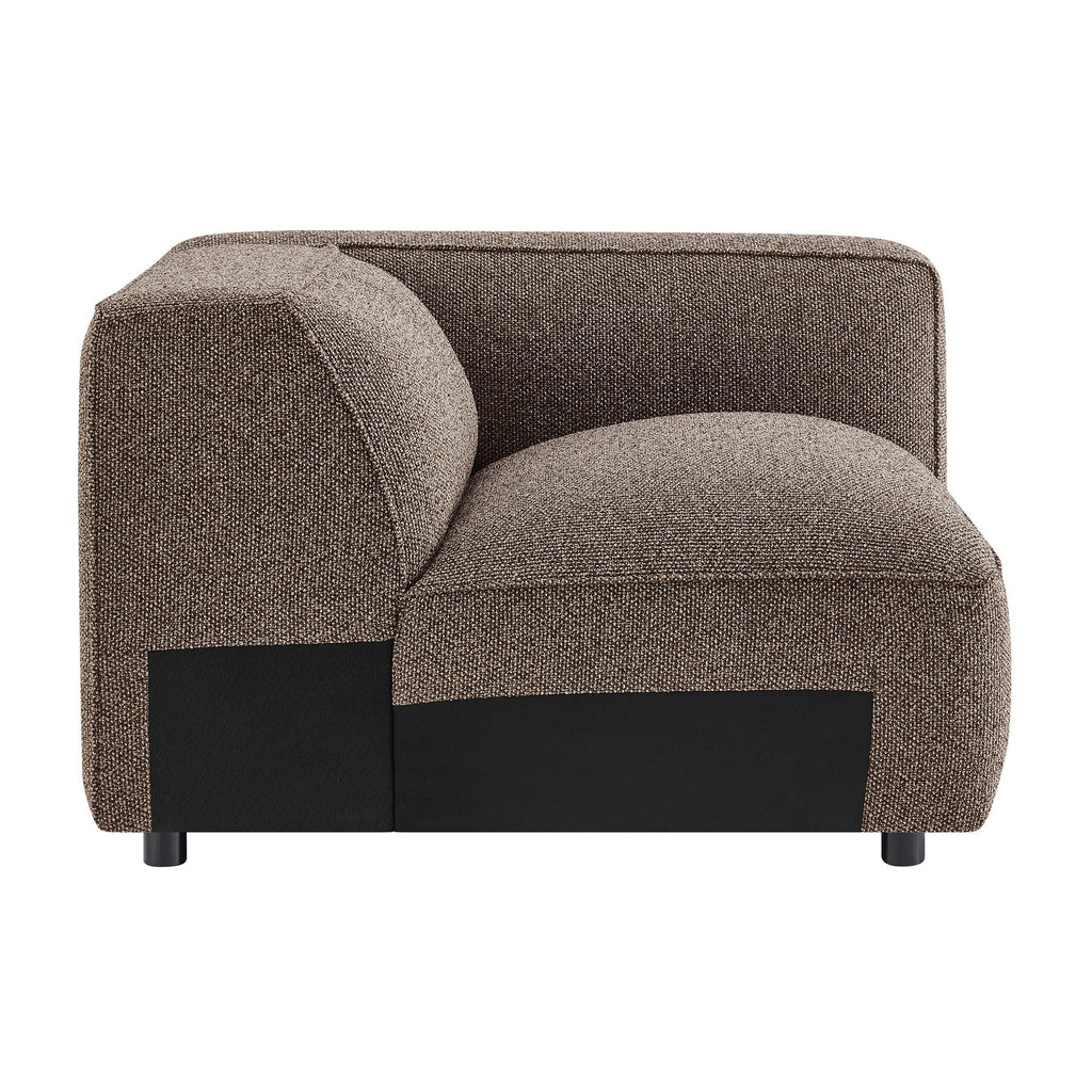 Fauteuil modulaire d'angle droit rembourré en tissu bouclé Auren Lattice
