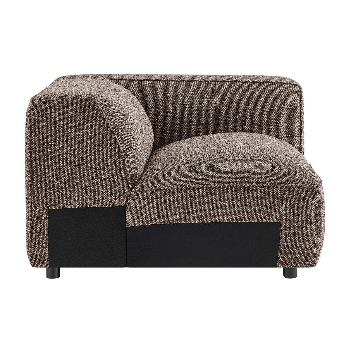 Fauteuil modulaire d'angle droit rembourré en tissu bouclé Auren Lattice