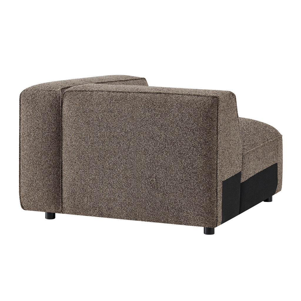 Fauteuil modulaire d'angle droit rembourré en tissu bouclé Auren Lattice