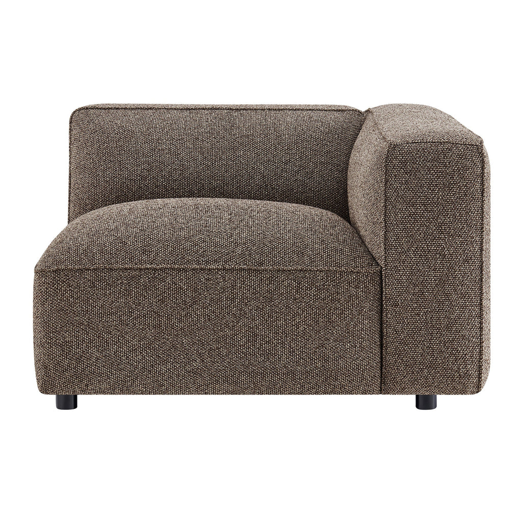 Fauteuil modulaire d'angle droit rembourré en tissu bouclé Auren Lattice