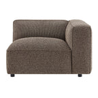 Fauteuil modulaire d'angle droit rembourré en tissu bouclé Auren Lattice