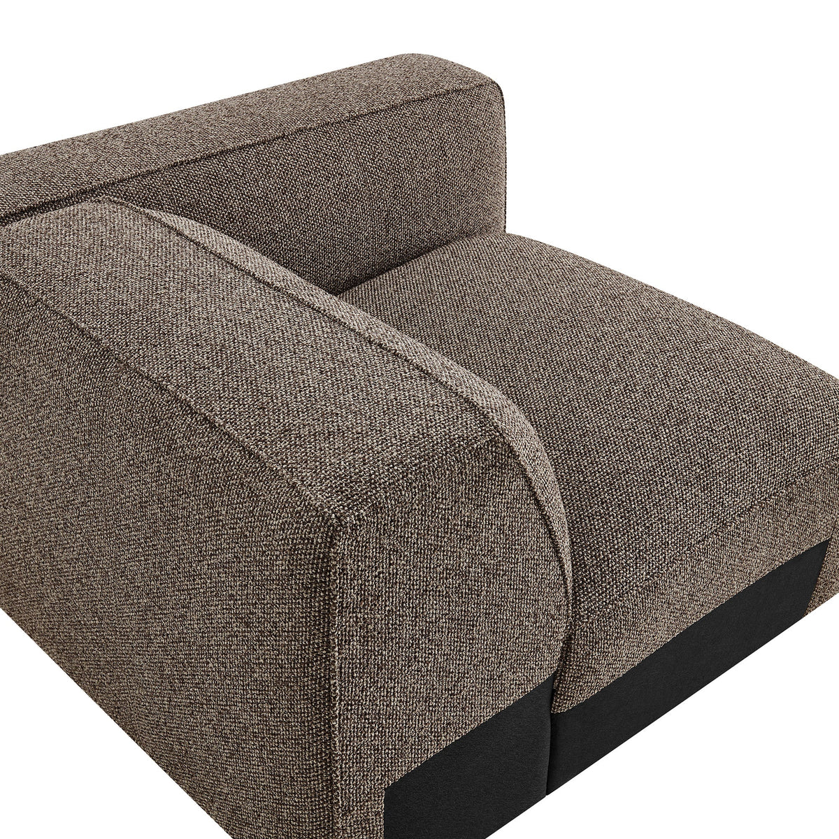 Fauteuil modulaire d'angle droit rembourré en tissu bouclé Auren Lattice