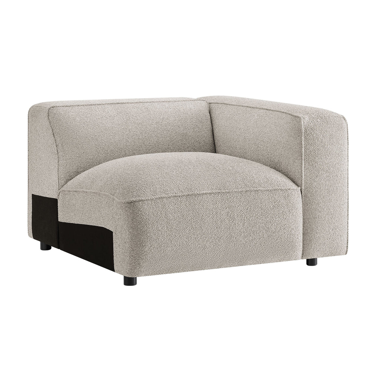 Fauteuil modulaire d'angle droit rembourré en tissu bouclé Auren Lattice