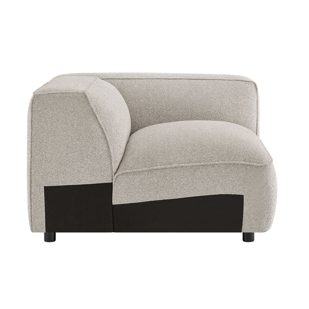 Fauteuil modulaire d'angle droit rembourré en tissu bouclé Auren Lattice
