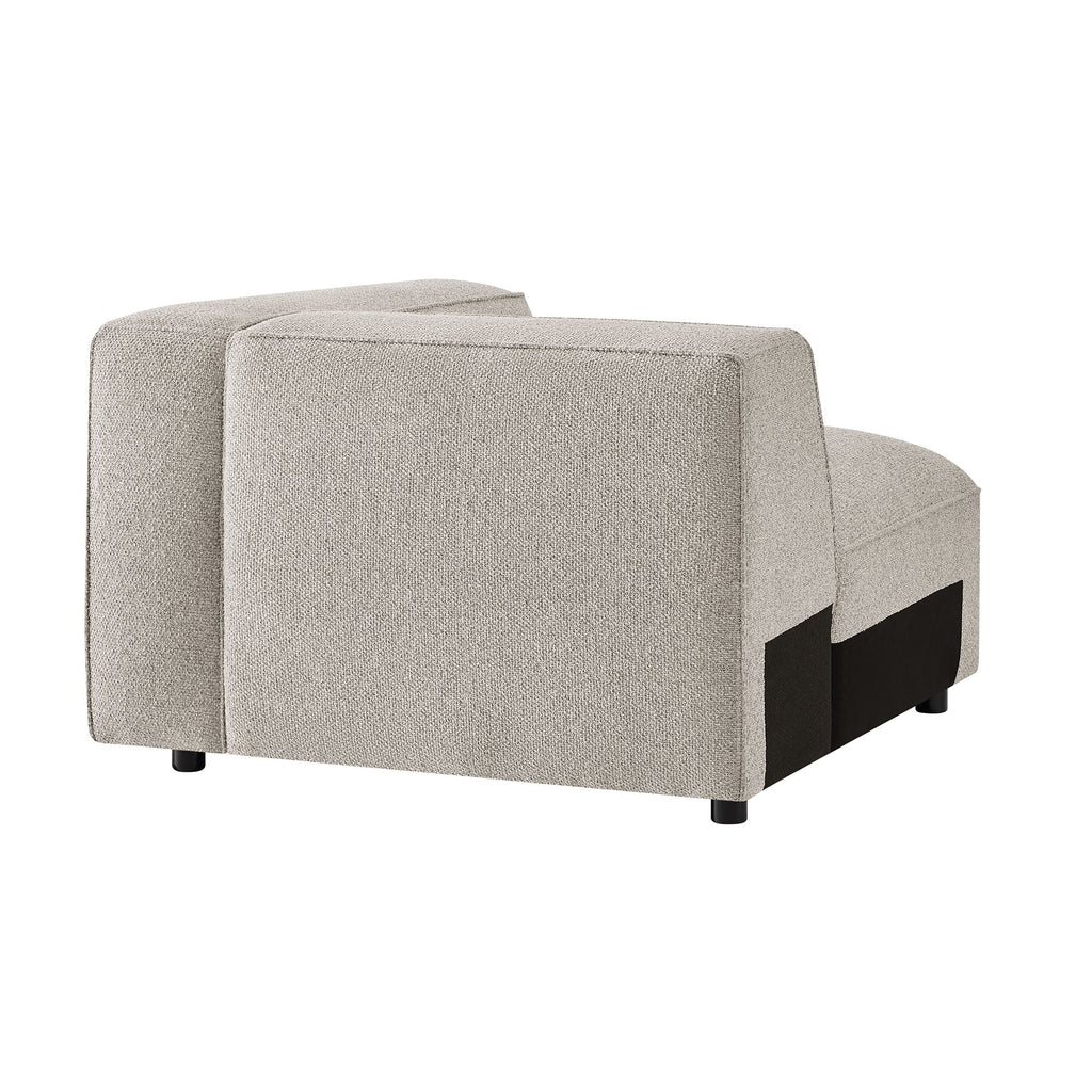 Fauteuil modulaire d'angle droit rembourré en tissu bouclé Auren Lattice