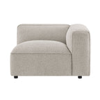 Fauteuil modulaire d'angle droit rembourré en tissu bouclé Auren Lattice