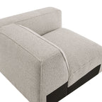Fauteuil modulaire d'angle droit rembourré en tissu bouclé Auren Lattice