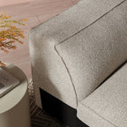 Fauteuil modulaire d'angle droit rembourré en tissu bouclé Auren Lattice