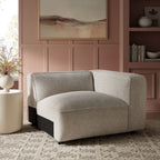 Fauteuil modulaire d'angle droit rembourré en tissu bouclé Auren Lattice