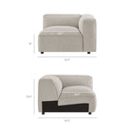 Fauteuil modulaire d'angle droit rembourré en tissu bouclé Auren Lattice