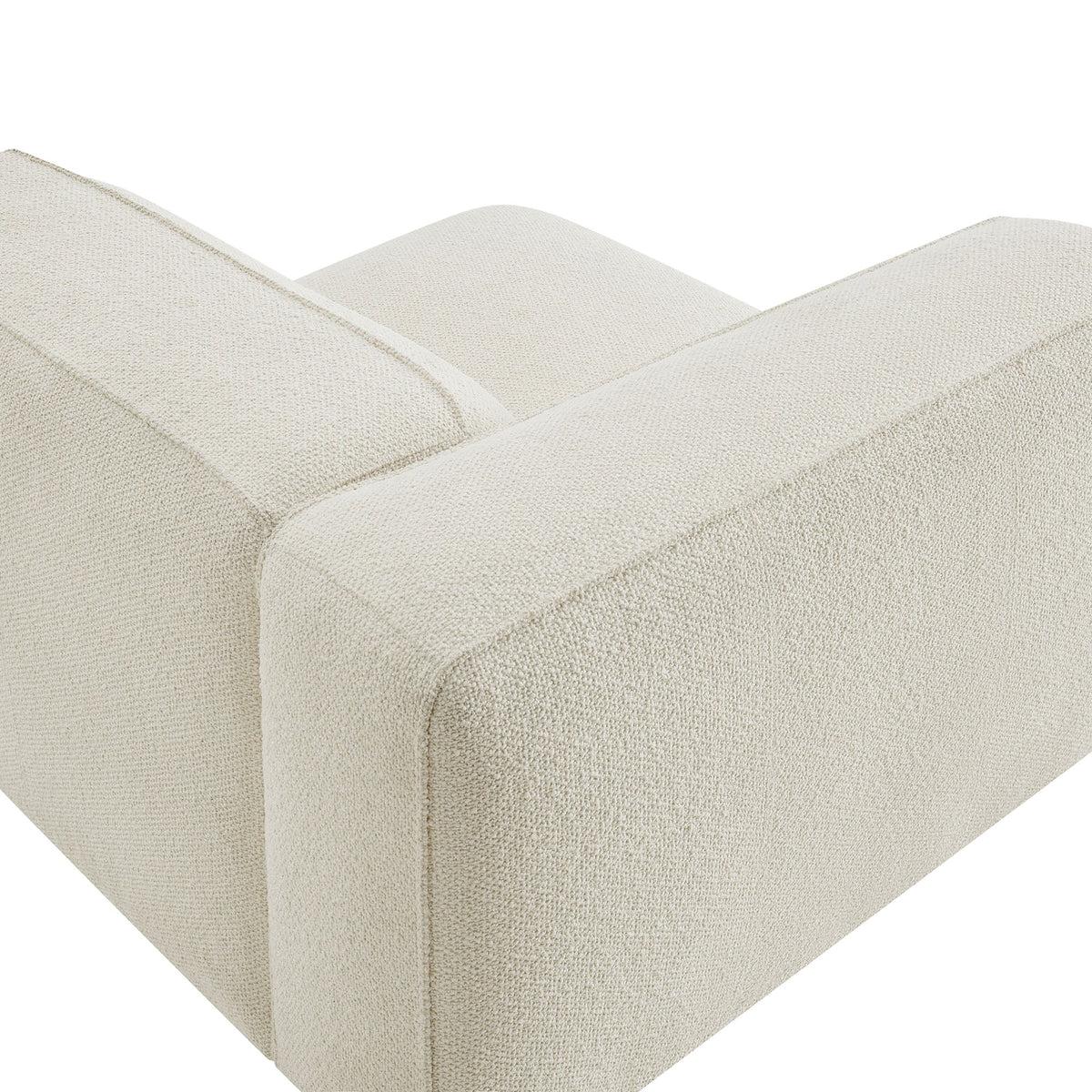 Fauteuil modulaire gauche rembourré en bouclé Auren Lattice