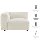 Fauteuil modulaire gauche rembourré en bouclé Auren Lattice