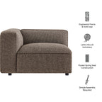 Fauteuil modulaire gauche rembourré en bouclé Auren Lattice