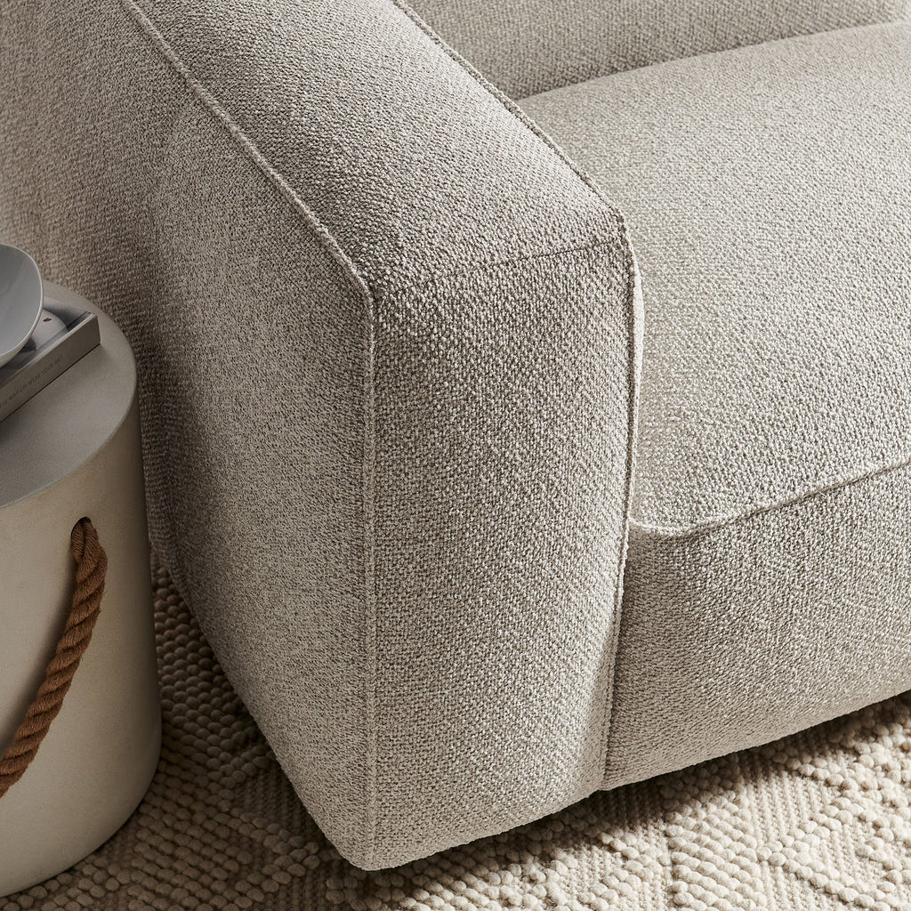 Fauteuil modulaire gauche rembourré en bouclé Auren Lattice
