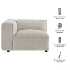 Fauteuil modulaire gauche rembourré en bouclé Auren Lattice