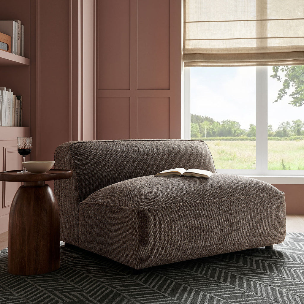 Fauteuil modulaire sans accoudoirs rembourré Auren Lattice Bouclé