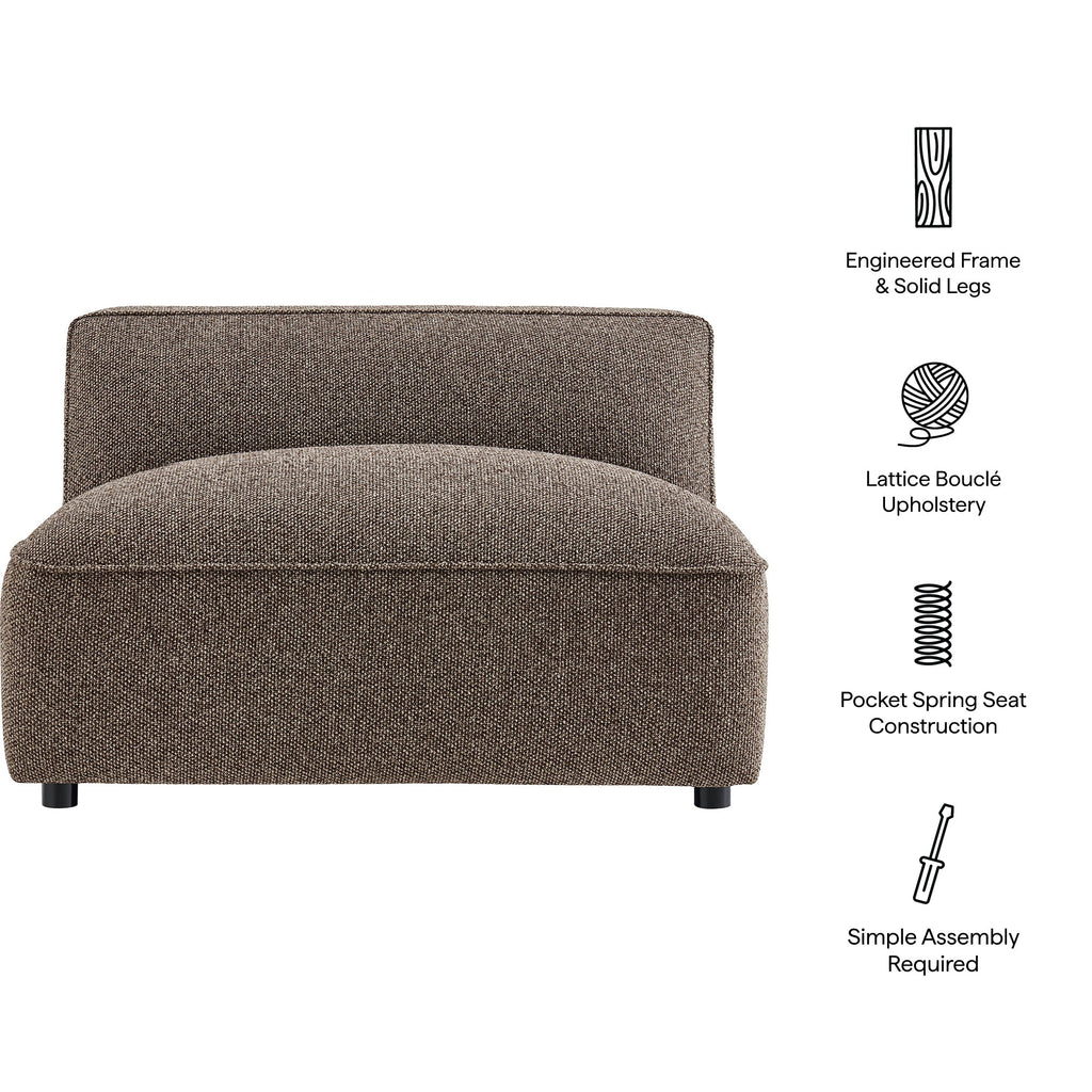 Fauteuil modulaire sans accoudoirs rembourré Auren Lattice Bouclé