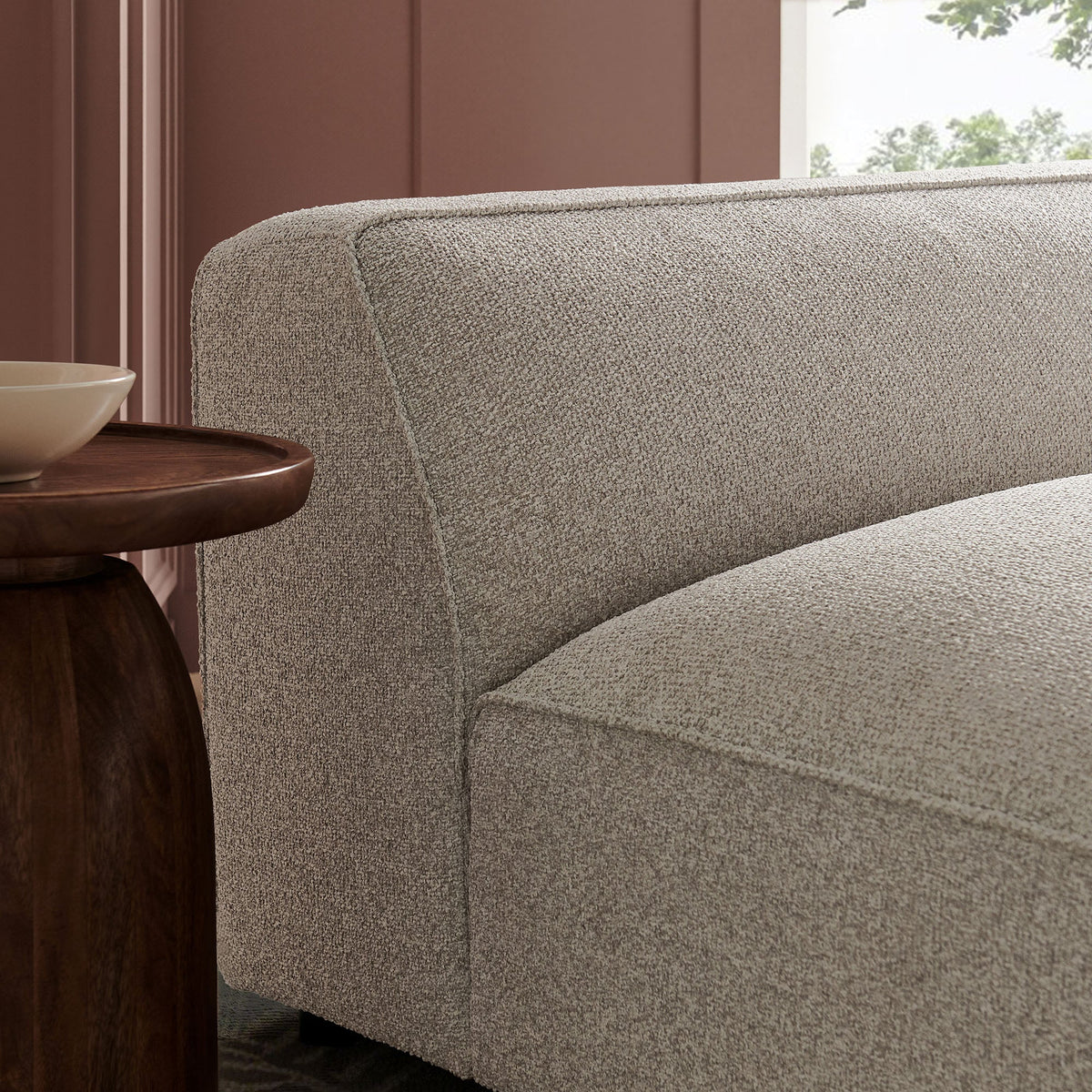Fauteuil modulaire sans accoudoirs rembourré Auren Lattice Bouclé