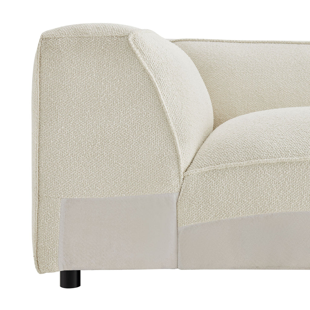 Chaise d'angle modulaire rembourrée Auren Lattice Bouclé
