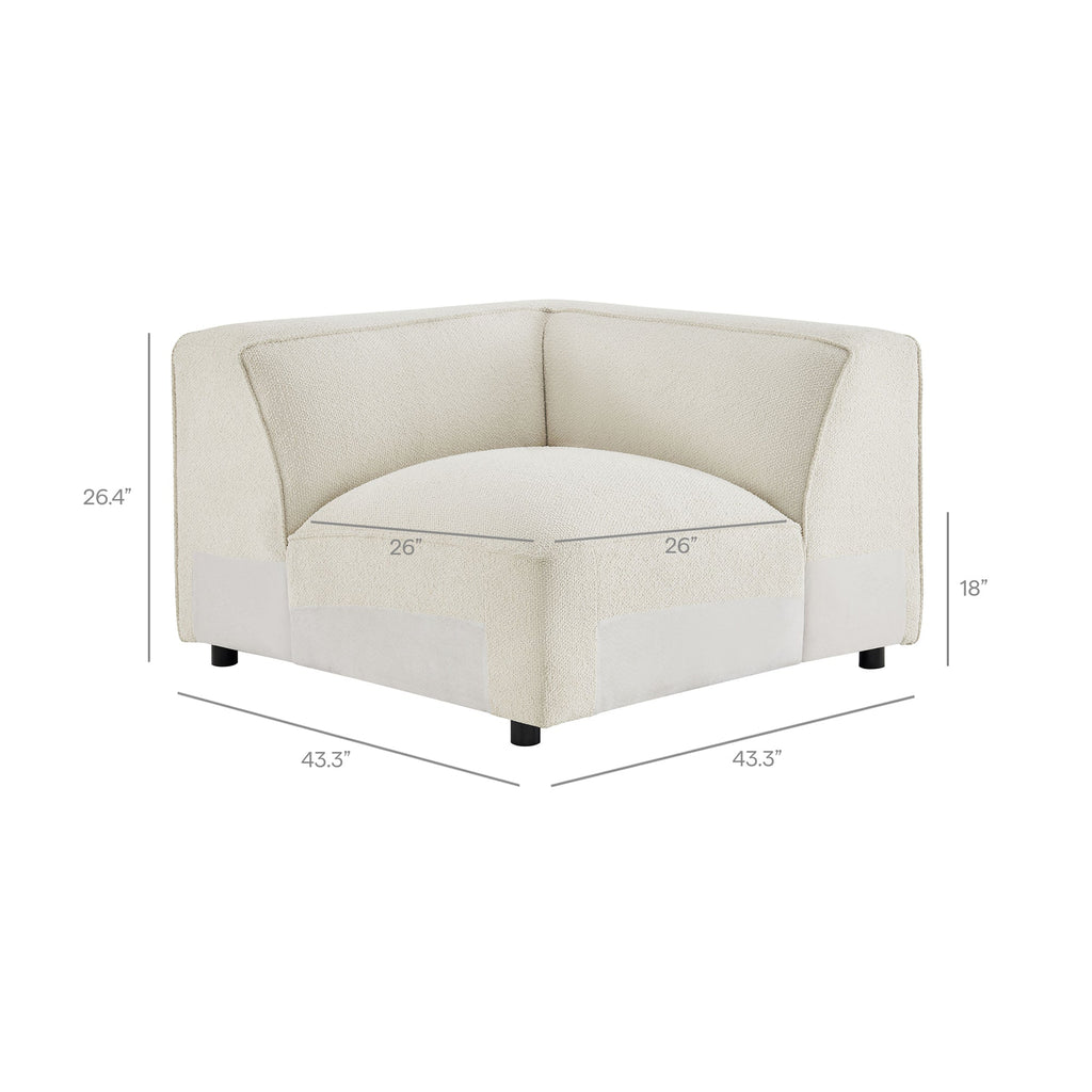 Chaise d'angle modulaire rembourrée Auren Lattice Bouclé