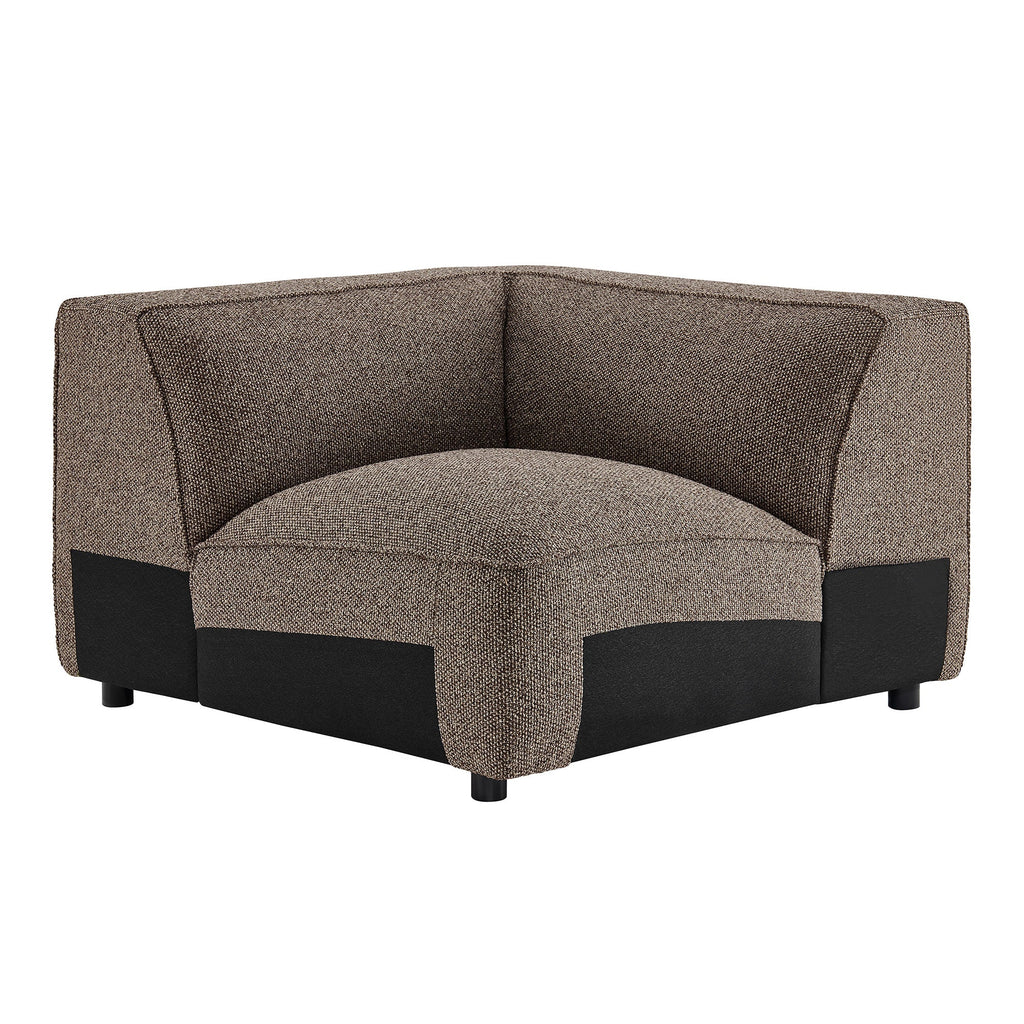 Chaise d'angle modulaire rembourrée Auren Lattice Bouclé