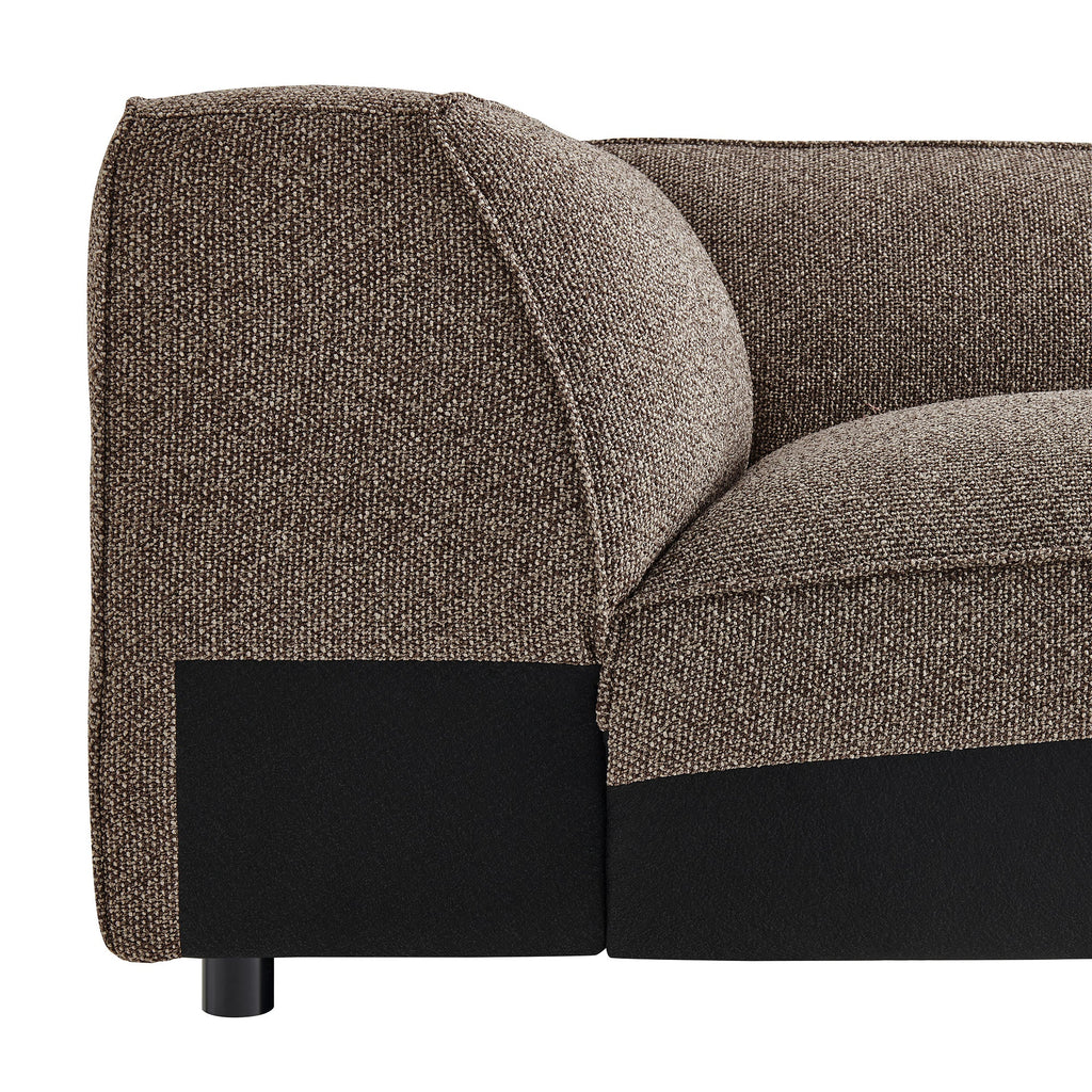 Chaise d'angle modulaire rembourrée Auren Lattice Bouclé