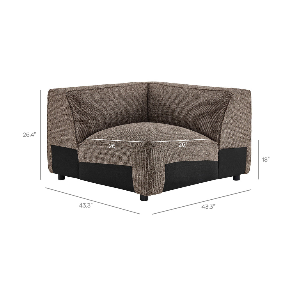 Chaise d'angle modulaire rembourrée Auren Lattice Bouclé