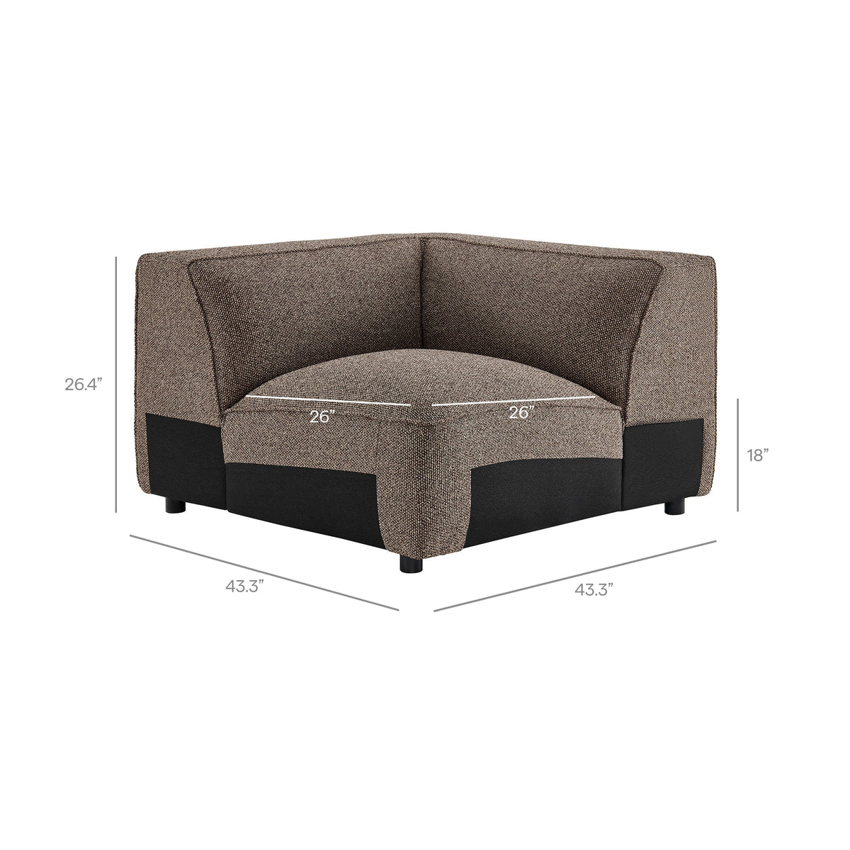 Chaise d'angle modulaire rembourrée Auren Lattice Bouclé