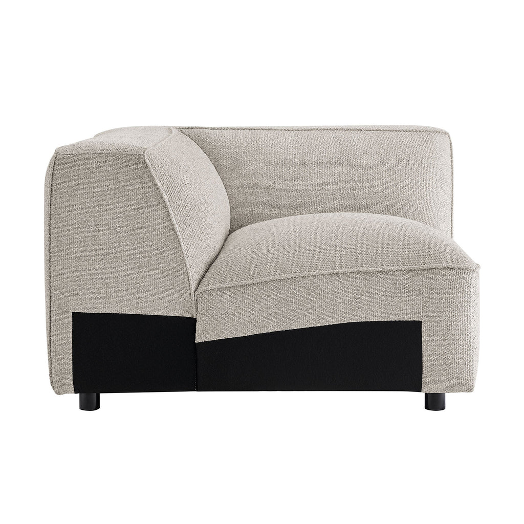 Chaise d'angle modulaire rembourrée Auren Lattice Bouclé