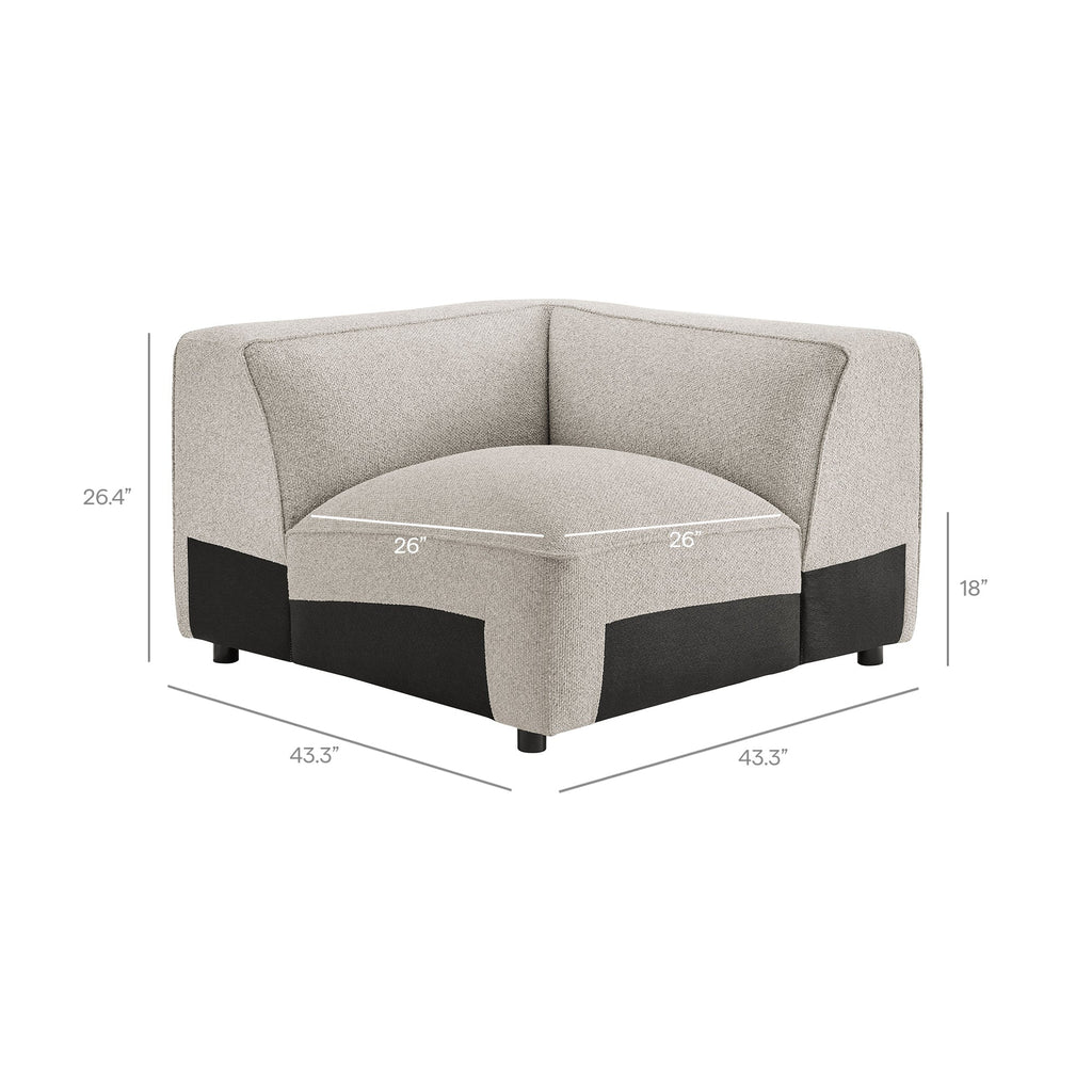 Chaise d'angle modulaire rembourrée Auren Lattice Bouclé