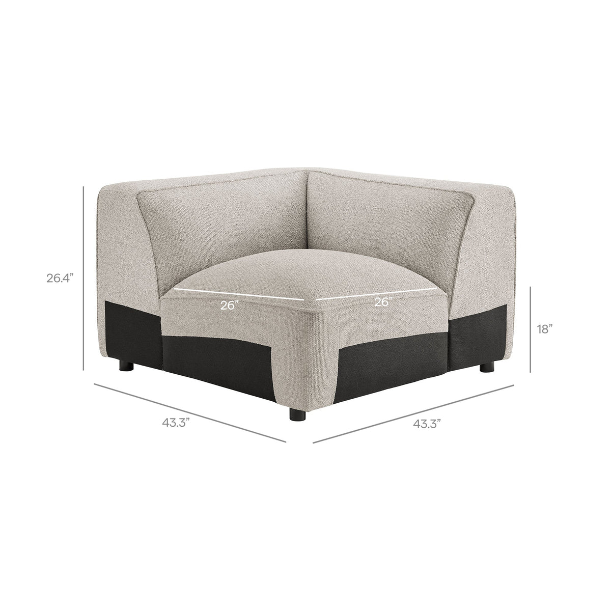 Chaise d'angle modulaire rembourrée Auren Lattice Bouclé
