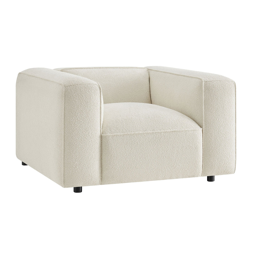 Fauteuil d'appoint rembourré Auren Lattice Bouclé