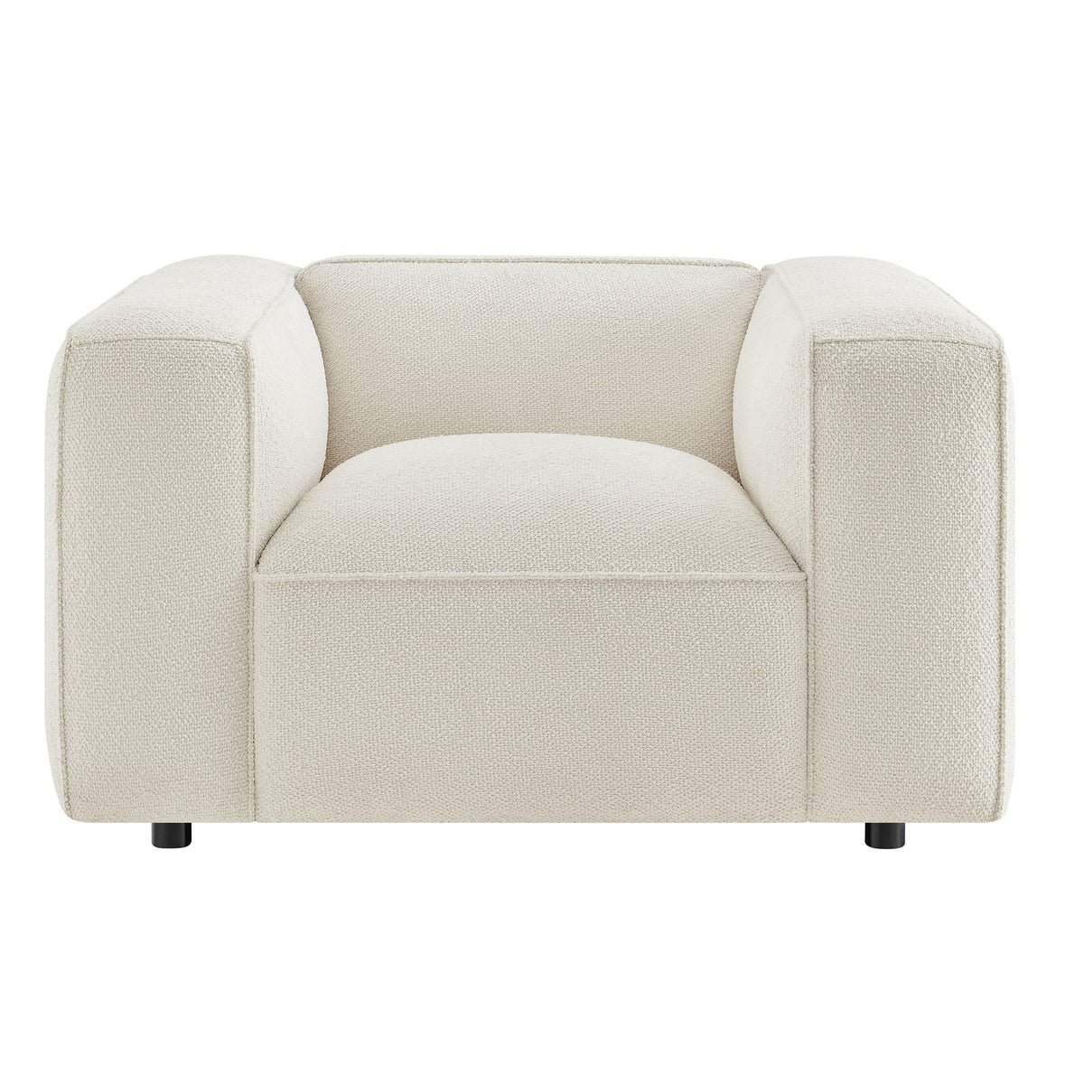 Fauteuil d'appoint rembourré Auren Lattice Bouclé