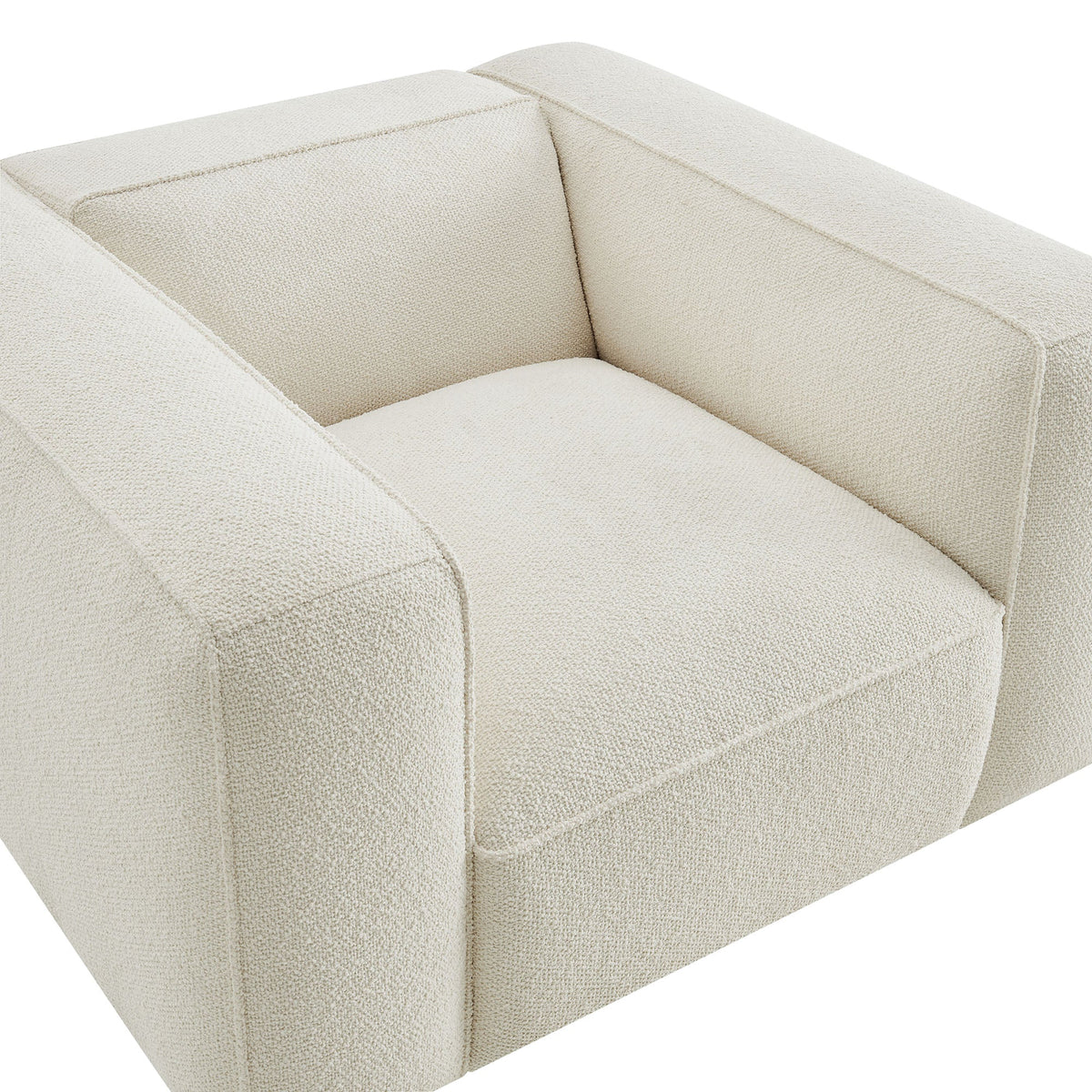 Fauteuil d'appoint rembourré Auren Lattice Bouclé