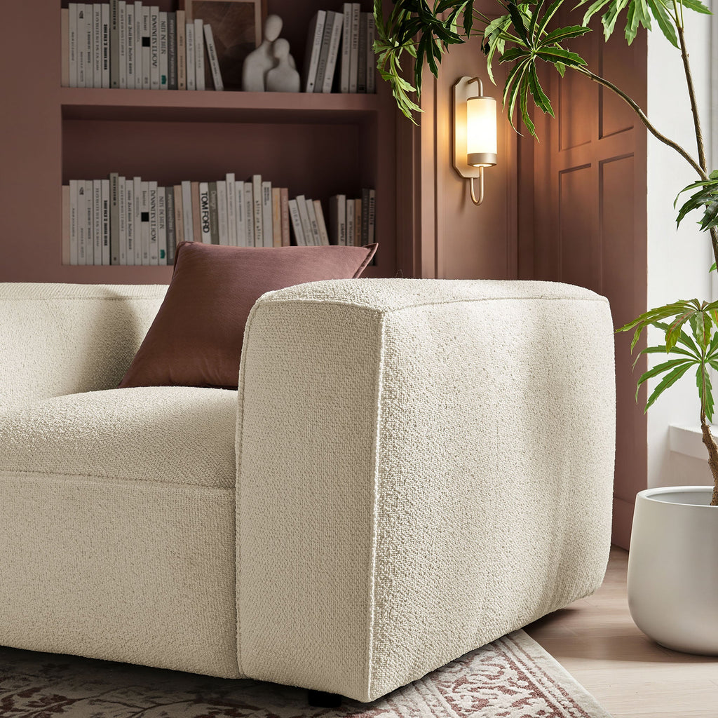 Fauteuil d'appoint rembourré Auren Lattice Bouclé