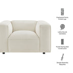 Fauteuil d'appoint rembourré Auren Lattice Bouclé